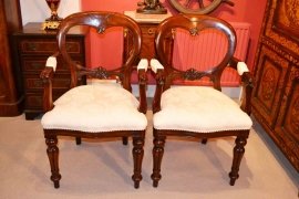 02972d - 3-English-Regency-Dining-Table-&-10-Ballon-Back-Chairs-19